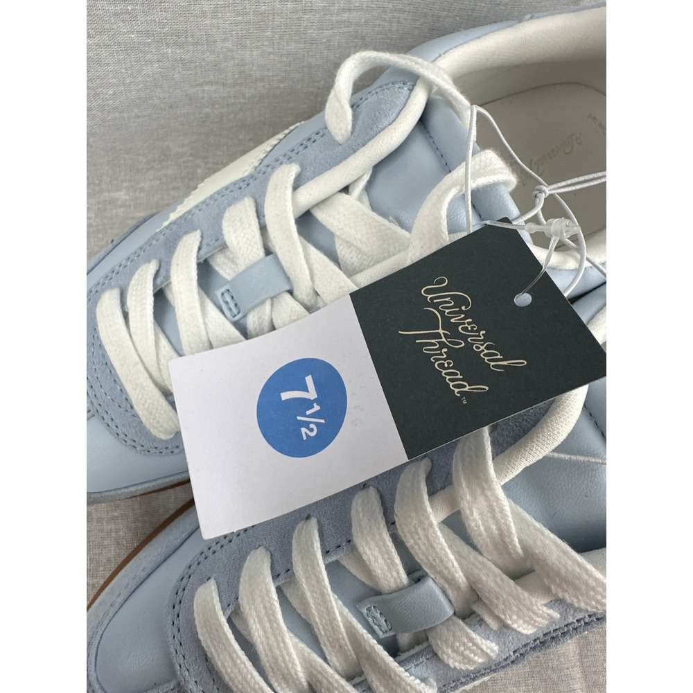 Universal Thread Spencer Light Blue Suede Faux Leather Gum Sole Sneakers 7.5 NEW - Picture 4 of 7